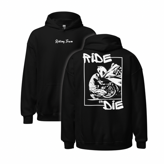 Hoodie Unisexe - BIKERBOY - Noir - Riding Town