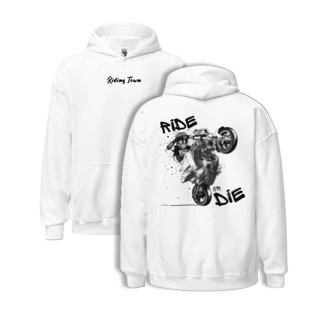 Hoodie Unisexe - SUPERMOTGIRL - Blanc - Riding Town