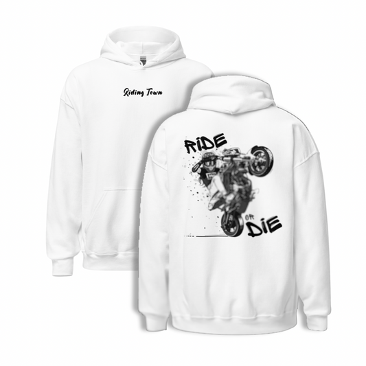 Hoodie Unisexe - SUPERMOTGIRL - Blanc - Riding Town