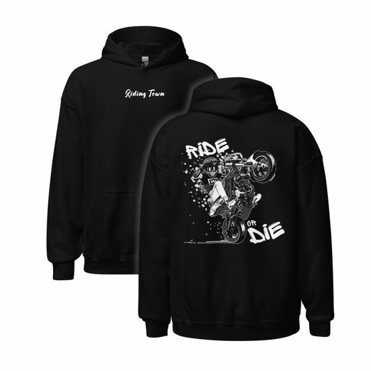 Hoodie Unisexe - SUPERMOTOGIRL - Noir - Riding Town