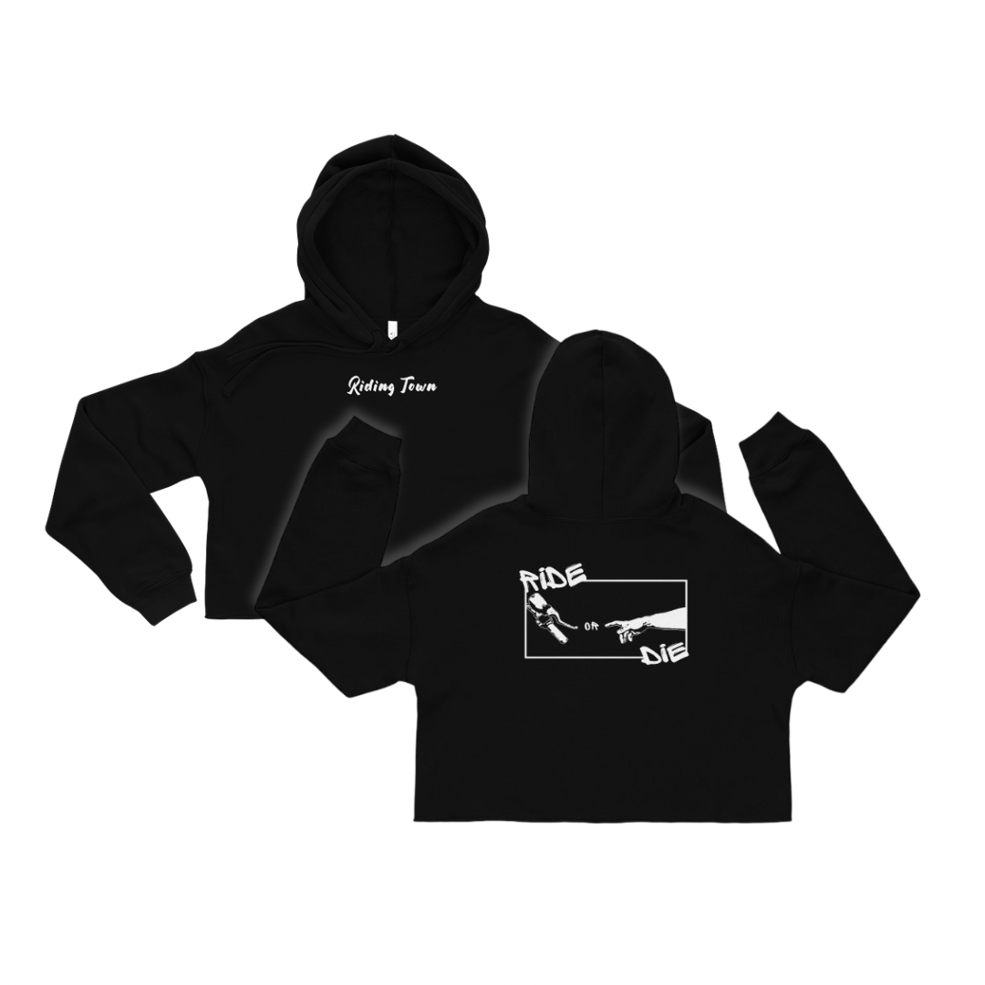 Hoodie Crop-Top - SIXTINE - Noir - Riding Town