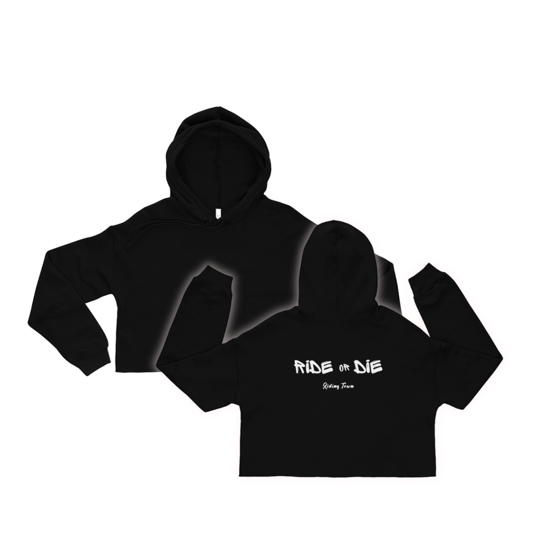 Hoodie Crop-Top - RIDE OR DIE - Noire