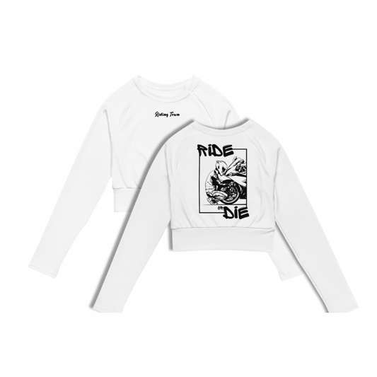 Crop - top Manche Longue - BIKERBOY - Blanc