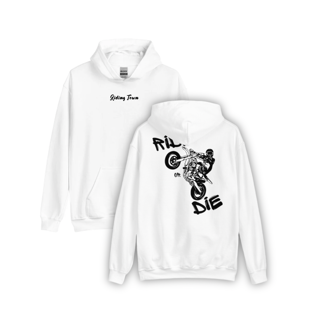 Hoodie Unisexe - SUPERMOTBOY - Blanc