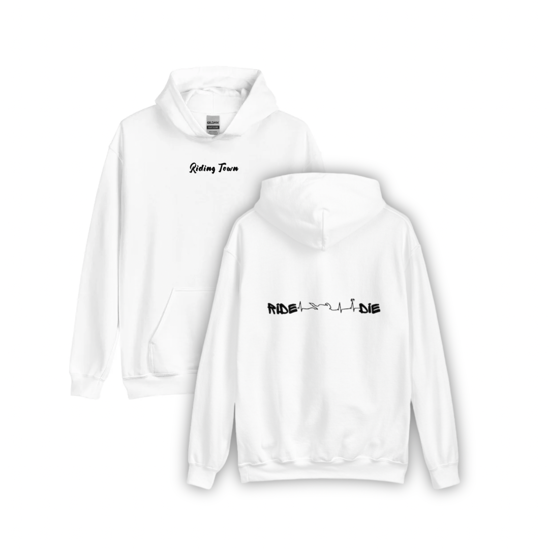 Hoodie Unisexe - HEARTBEAT- Blanc