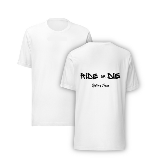 T-shirt Unisexe - RIDE OR DIE - Blanc