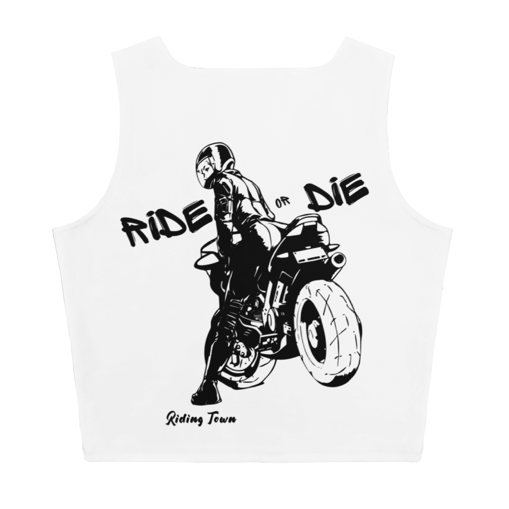 Crop - Top débardeur - BIKERGIRL - Blanc