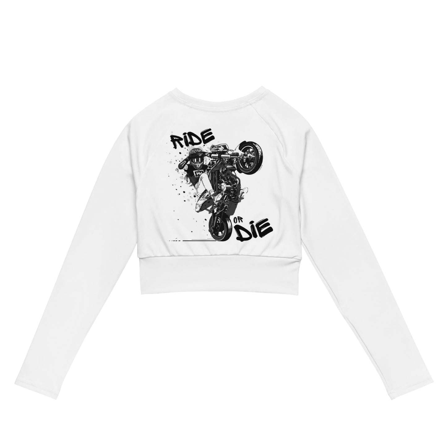 Crop - top Manche Longue - SUPERMOTGIRL - Blanc