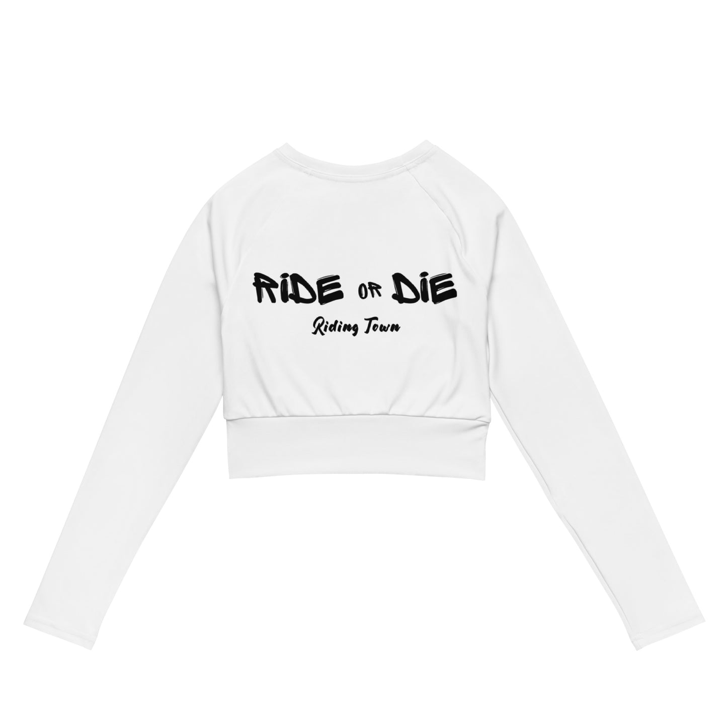 Crop - top Manche Longue - RIDE OR DIE - Blanc