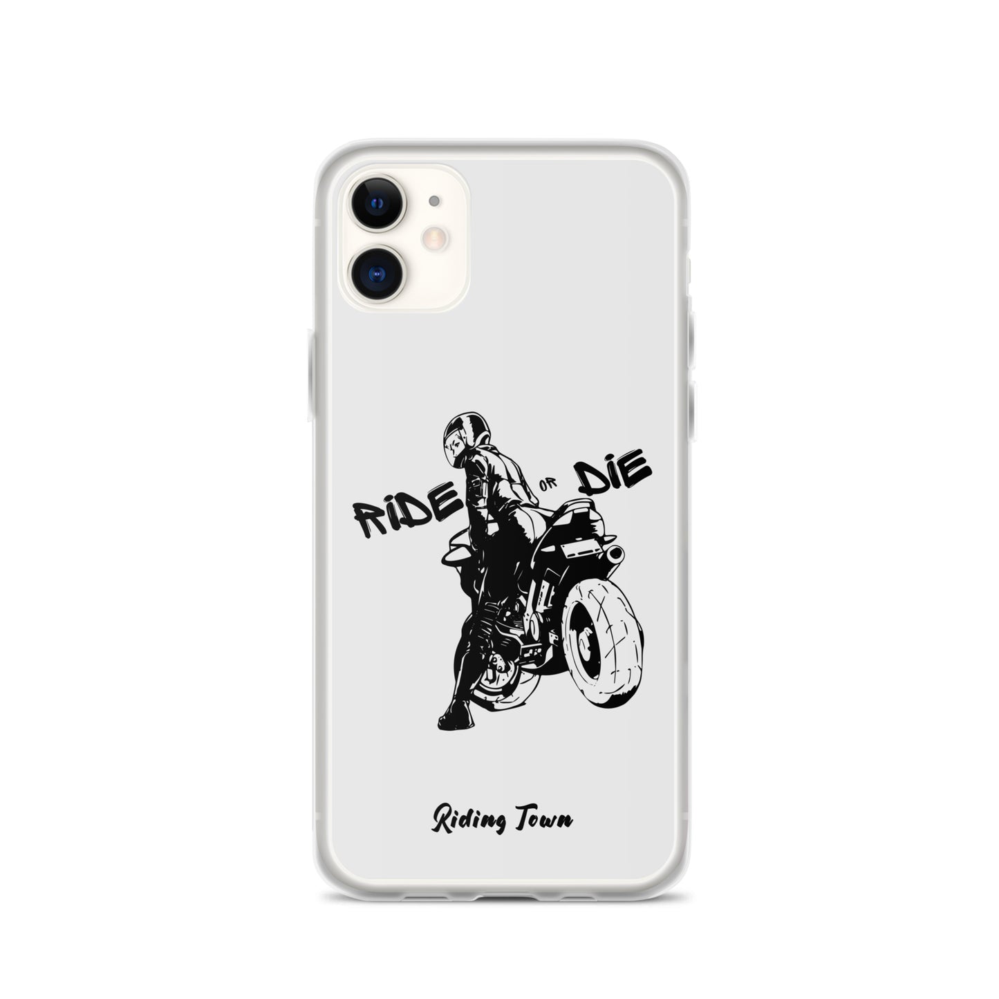 Coque iPhone® - BIKERGIRL- Blanche - Riding Town