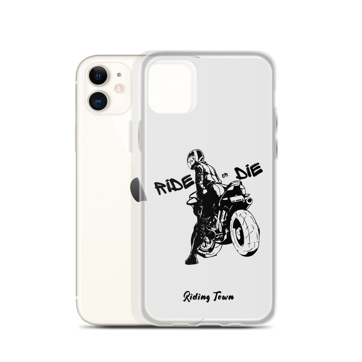 Coque iPhone® - BIKERGIRL- Blanche - Riding Town