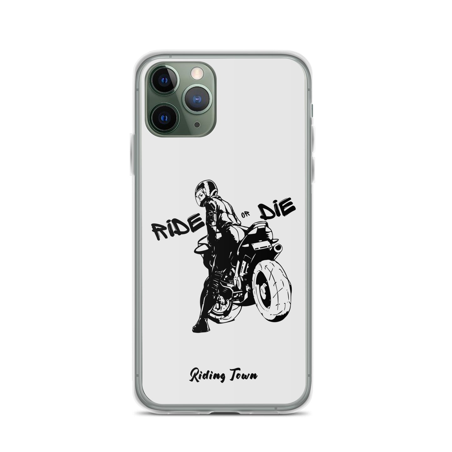 Coque iPhone® - BIKERGIRL- Blanche - Riding Town