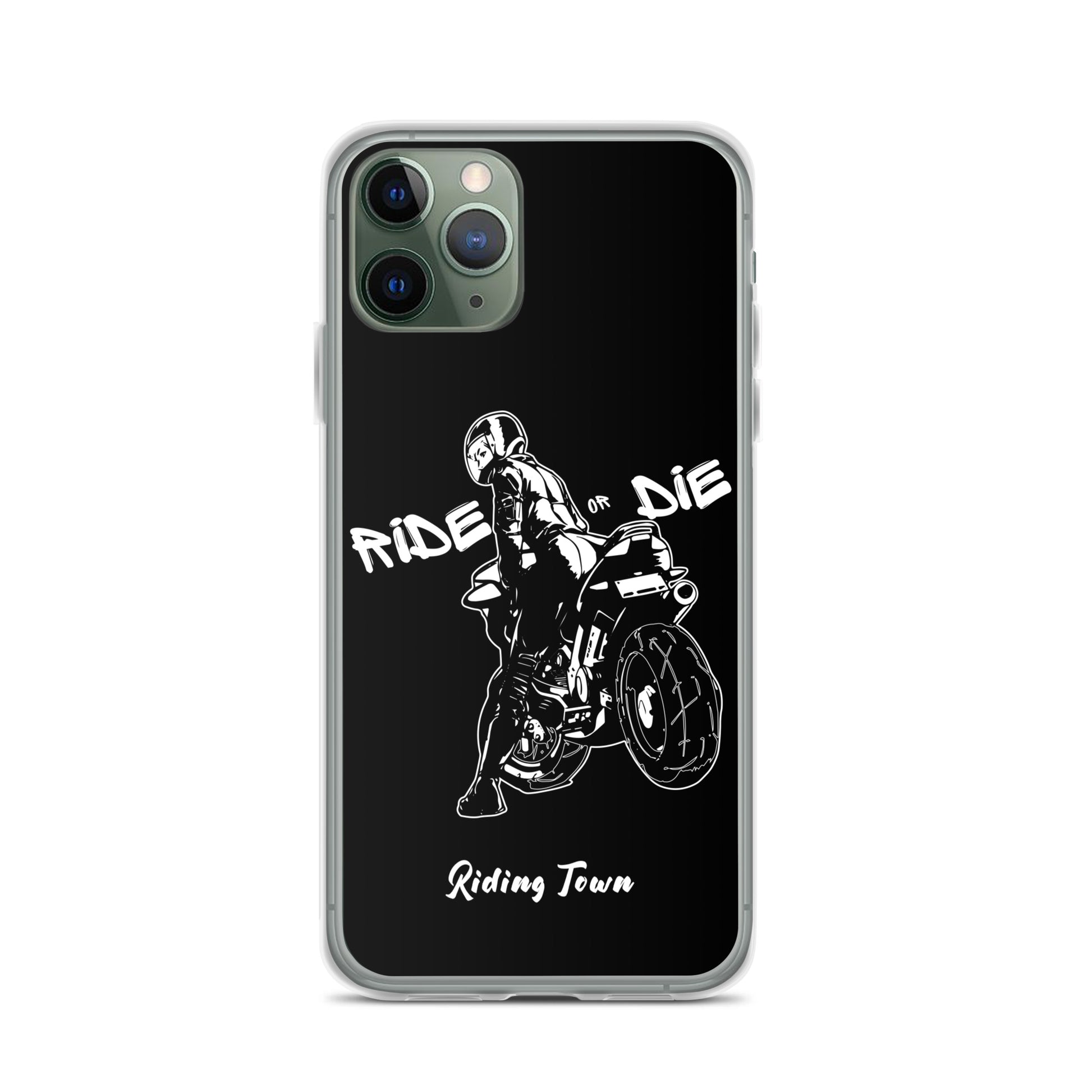 Coque iPhone® - BIKERGIRL- Noire - Riding Town