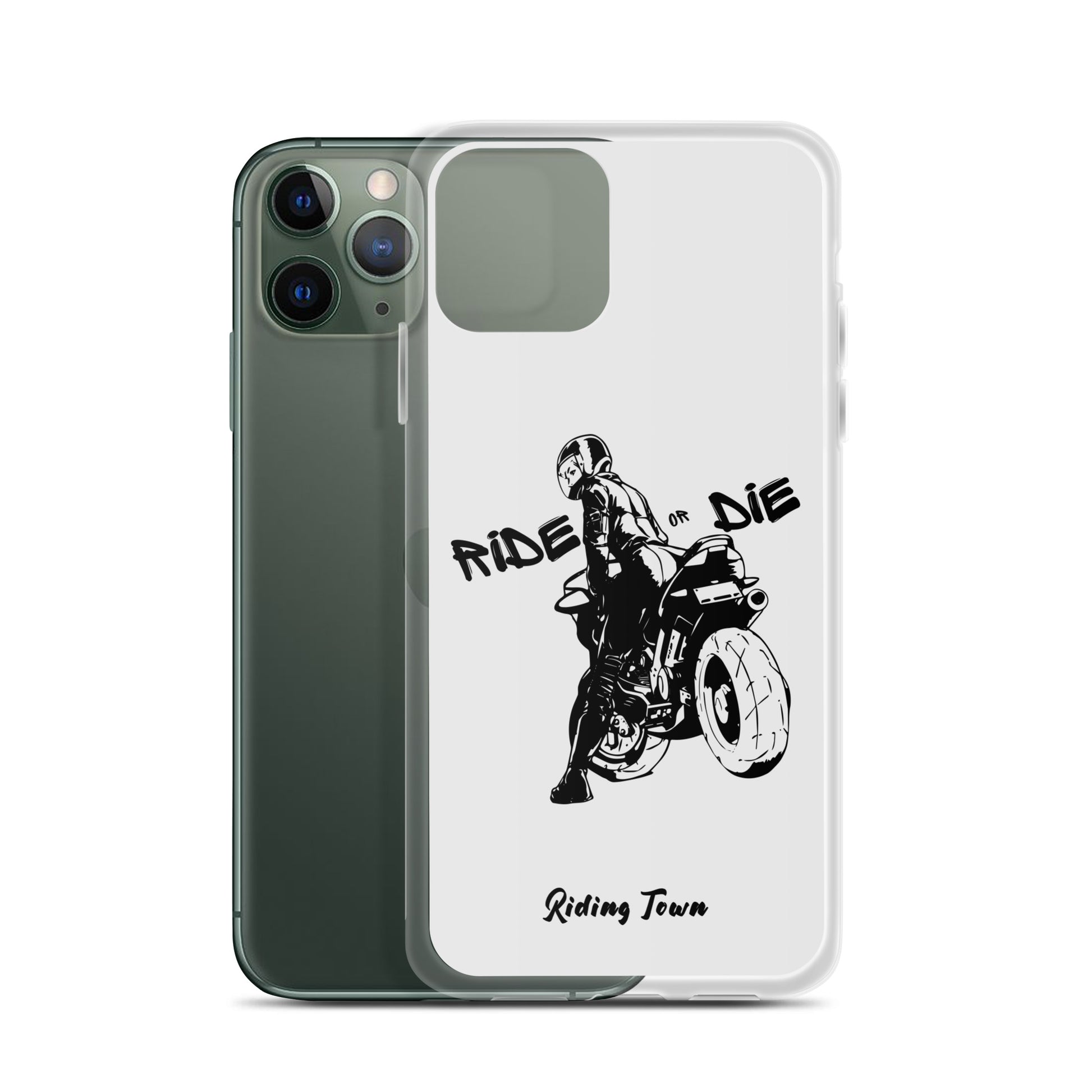 Coque iPhone® - BIKERGIRL- Blanche - Riding Town