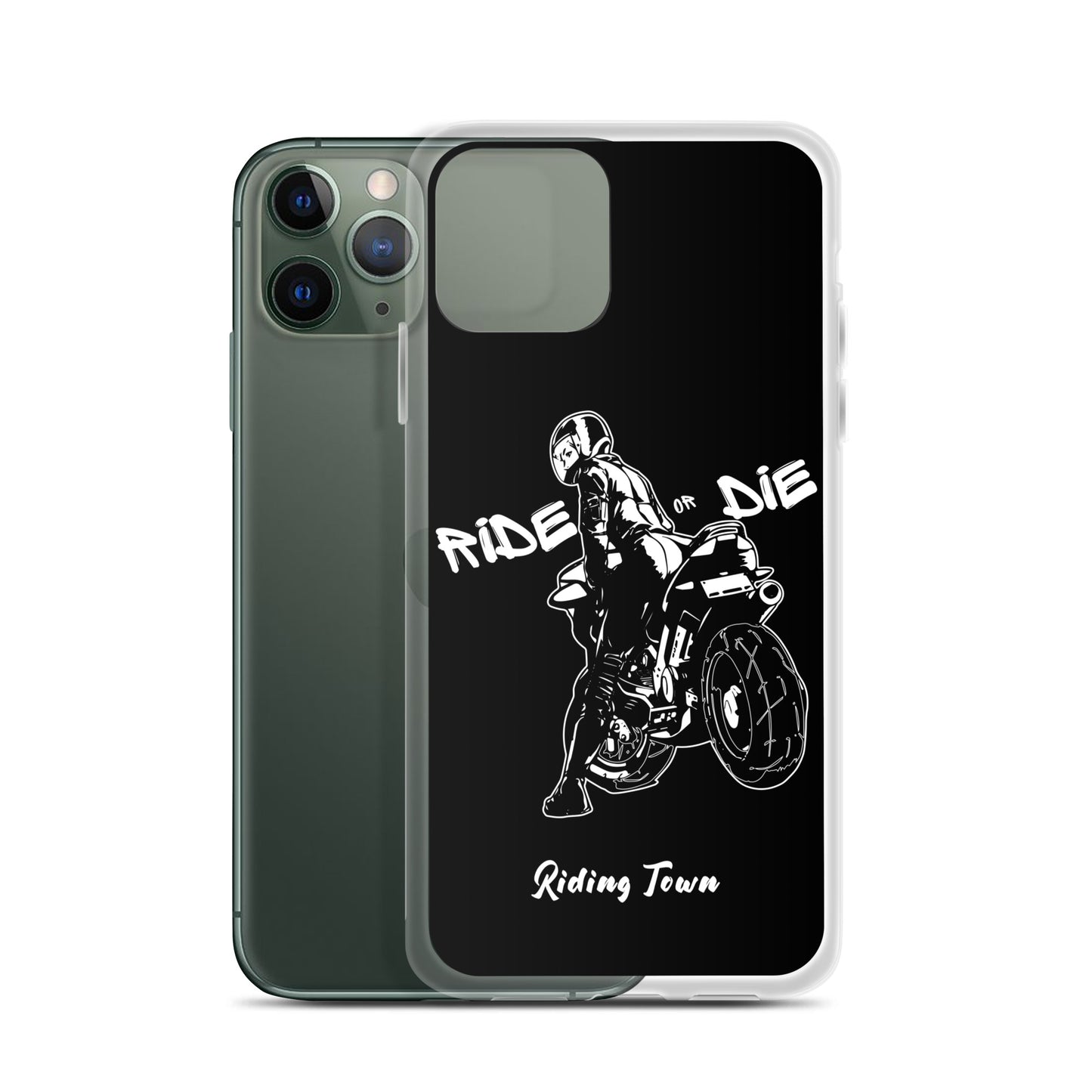 Coque iPhone® - BIKERGIRL- Noire - Riding Town