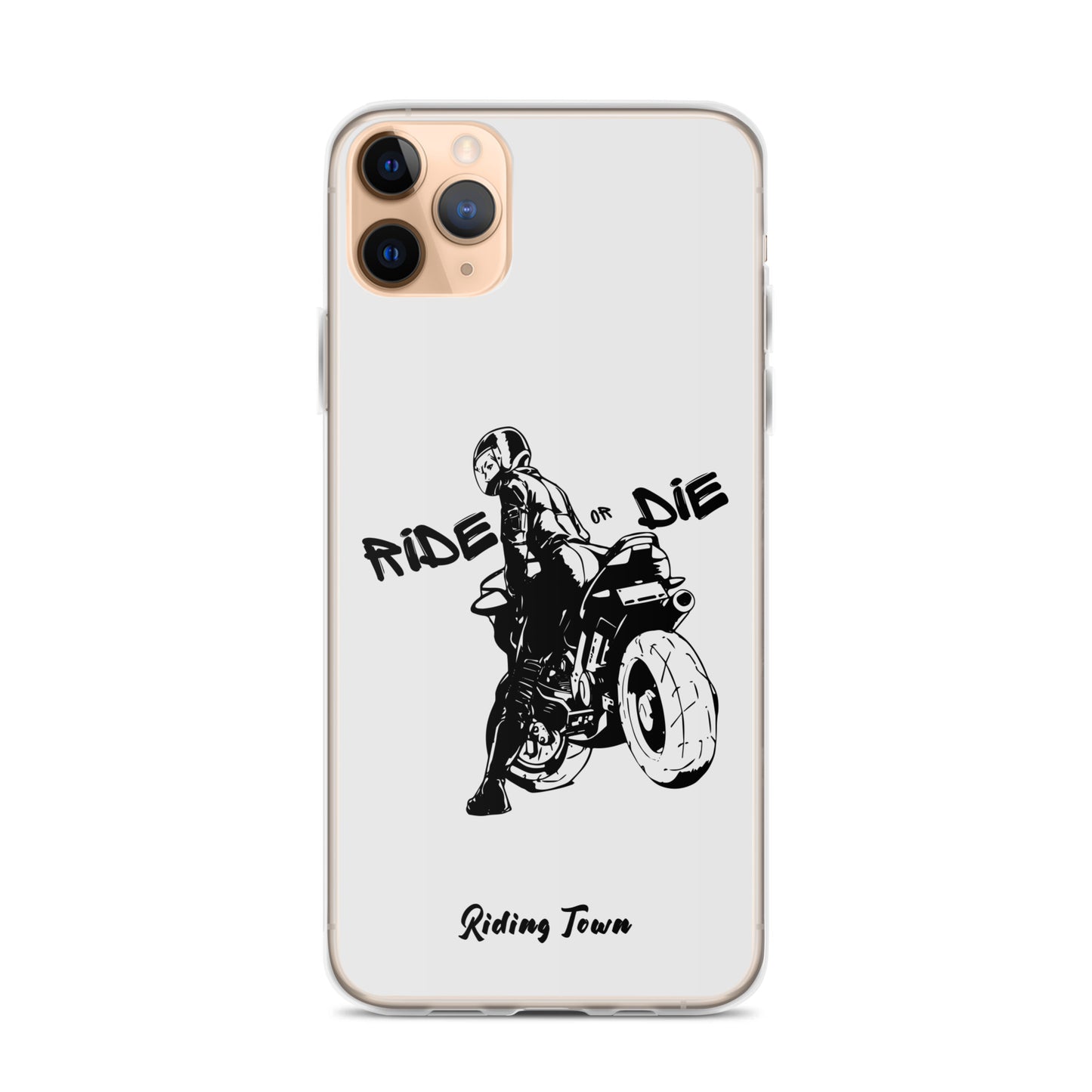 Coque iPhone® - BIKERGIRL- Blanche - Riding Town