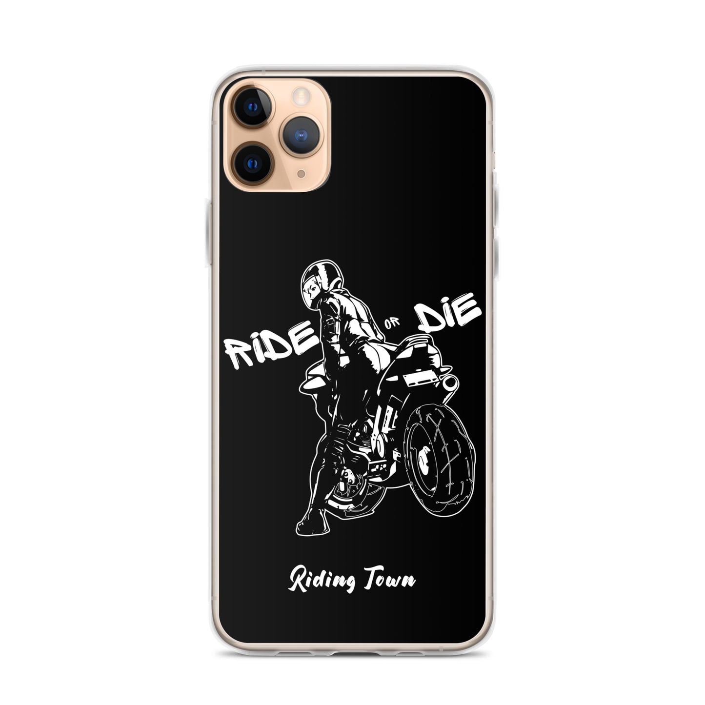 Coque iPhone® - BIKERGIRL- Noire - Riding Town