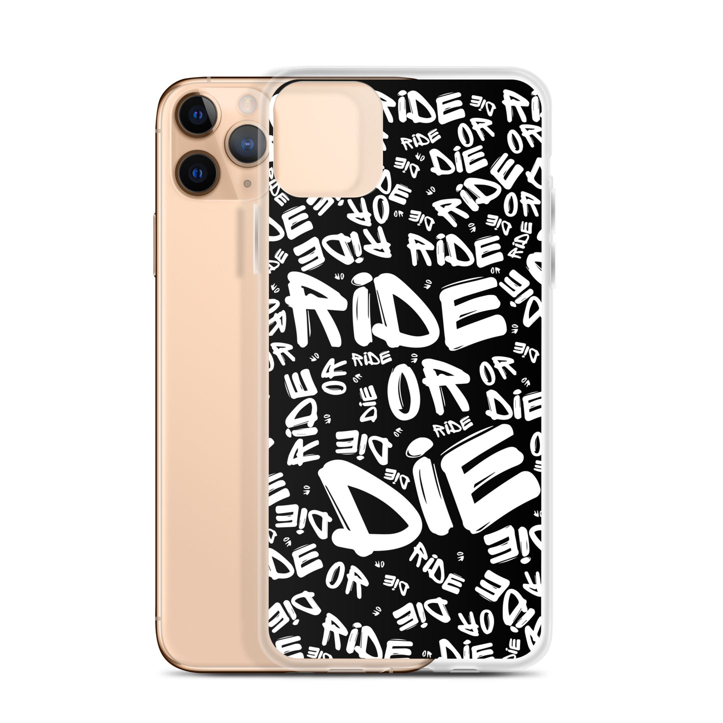 Coque iPhone® - RIDE OR DIE - Noire - Riding Town