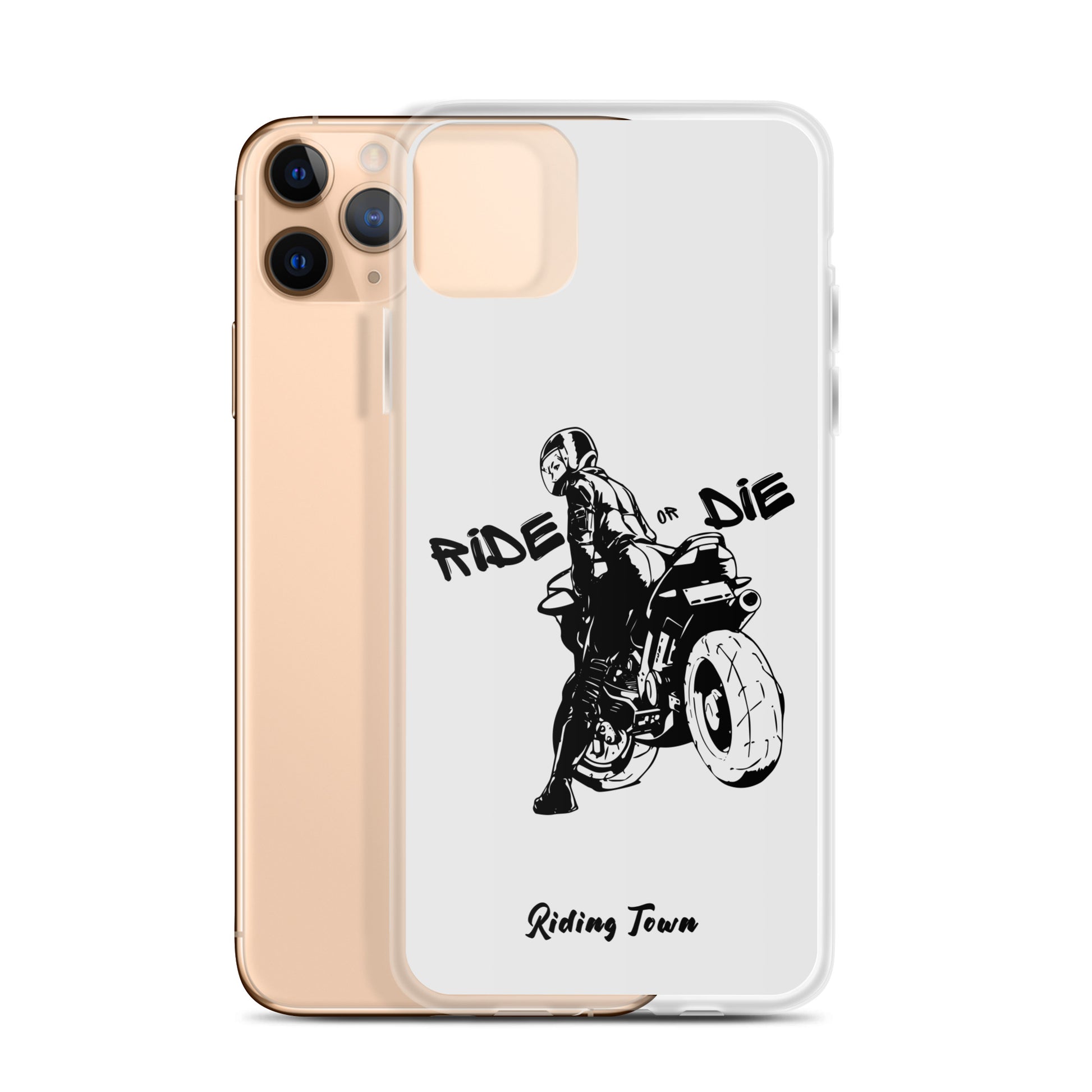 Coque iPhone® - BIKERGIRL- Blanche - Riding Town