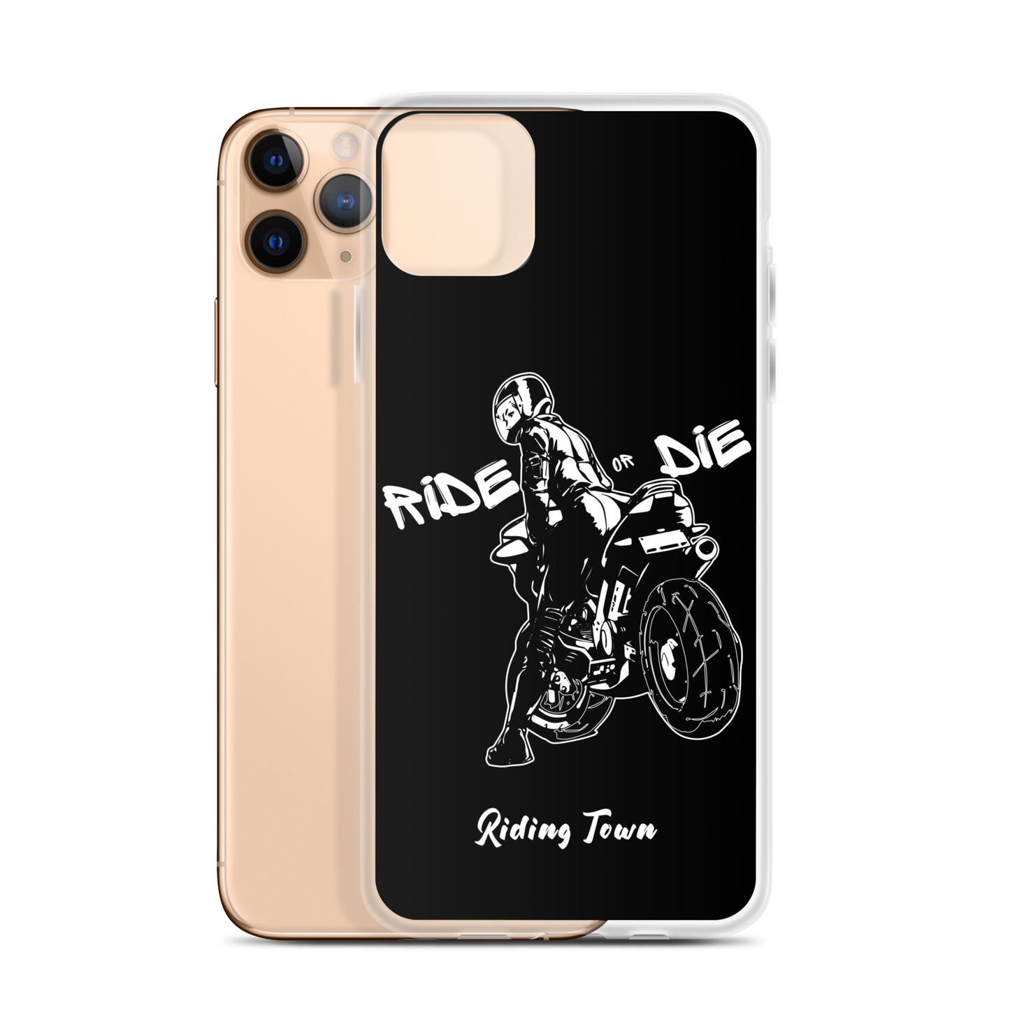 Coque iPhone® - BIKERGIRL- Noire - Riding Town