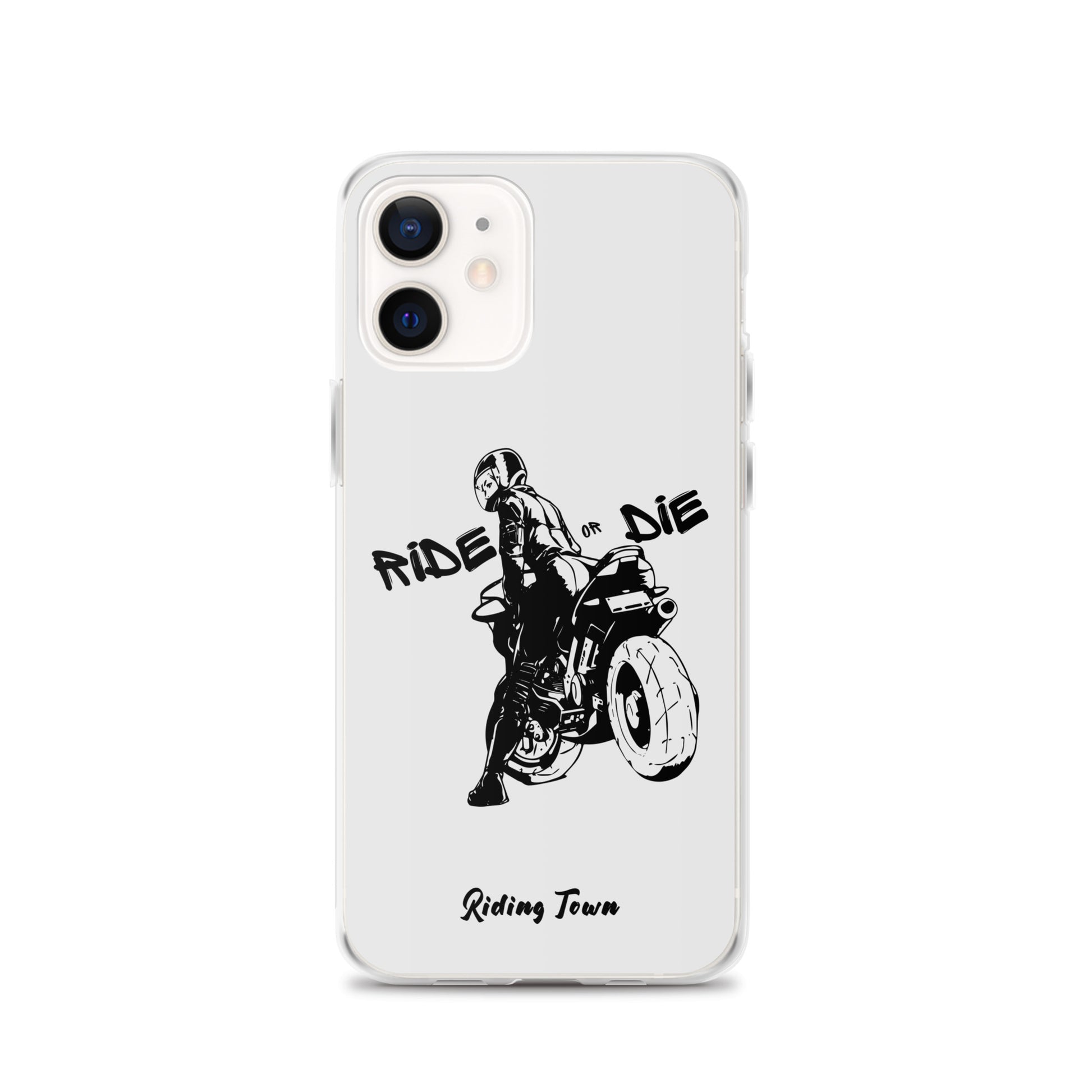 Coque iPhone® - BIKERGIRL- Blanche - Riding Town