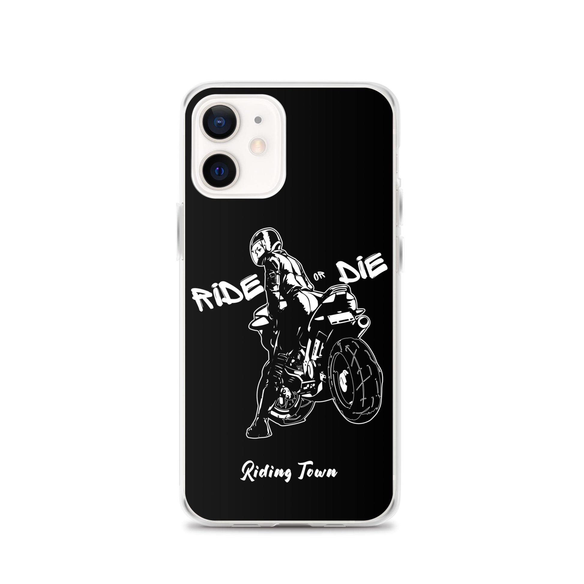 Coque iPhone® - BIKERGIRL- Noire - Riding Town