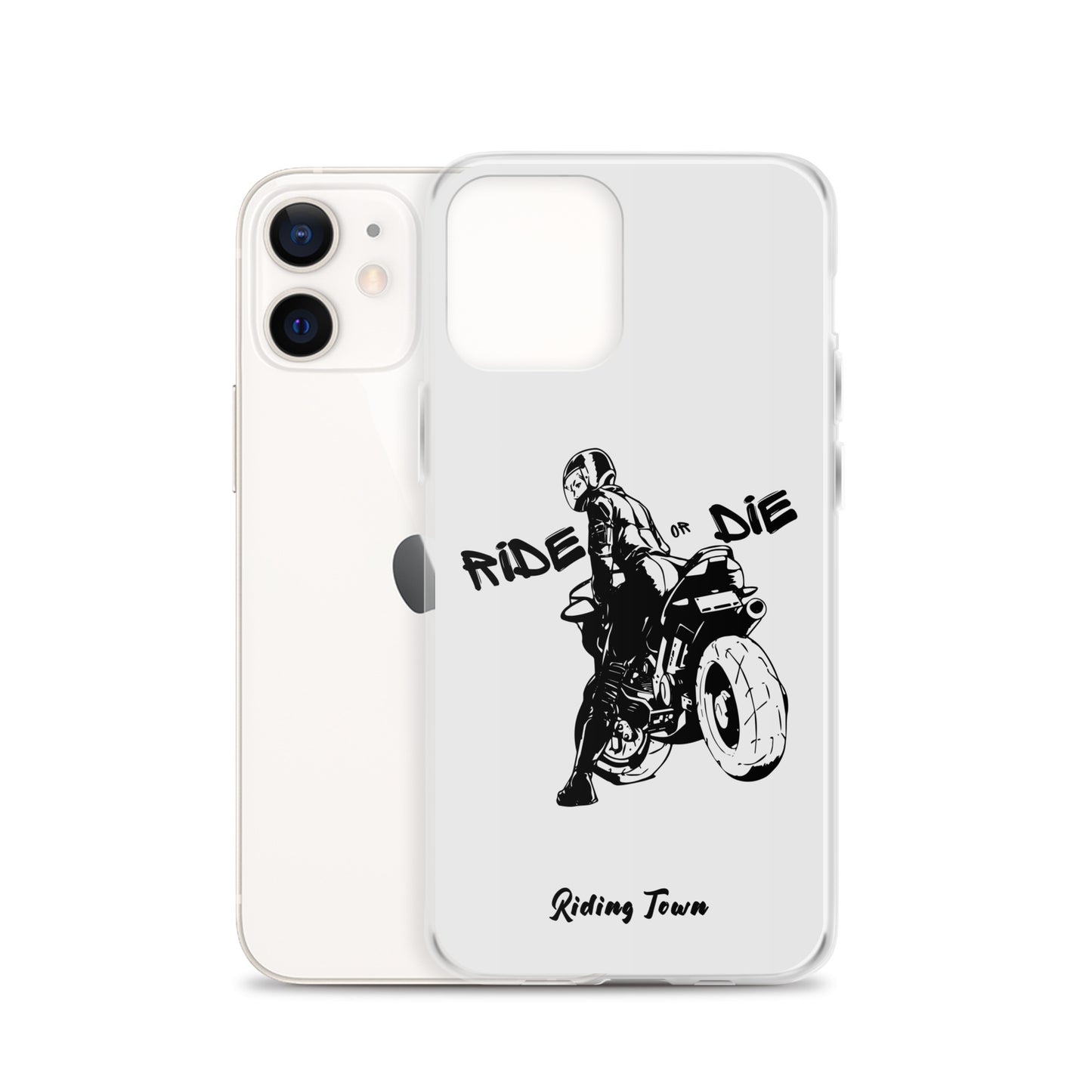 Coque iPhone® - BIKERGIRL- Blanche - Riding Town