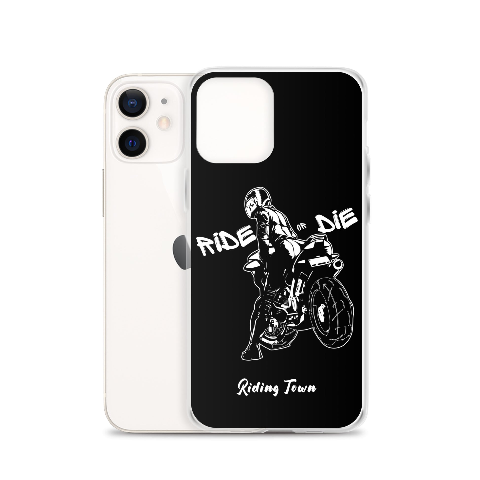 Coque iPhone® - BIKERGIRL- Noire - Riding Town