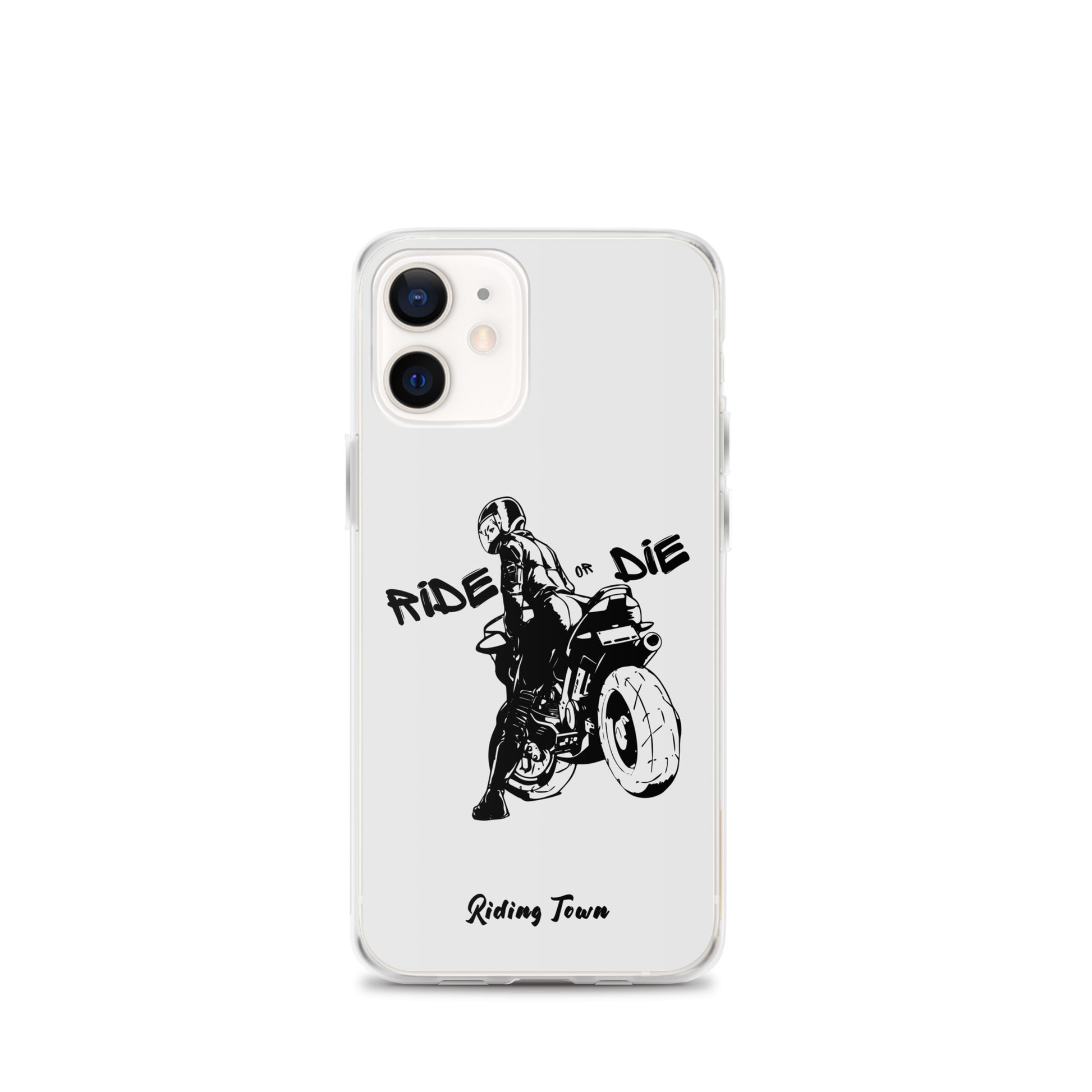 Coque iPhone® - BIKERGIRL- Blanche - Riding Town