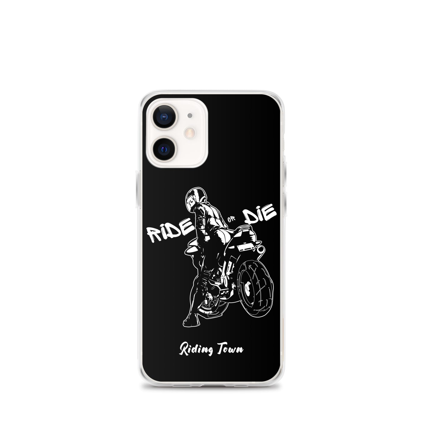 Coque iPhone® - BIKERGIRL- Noire - Riding Town