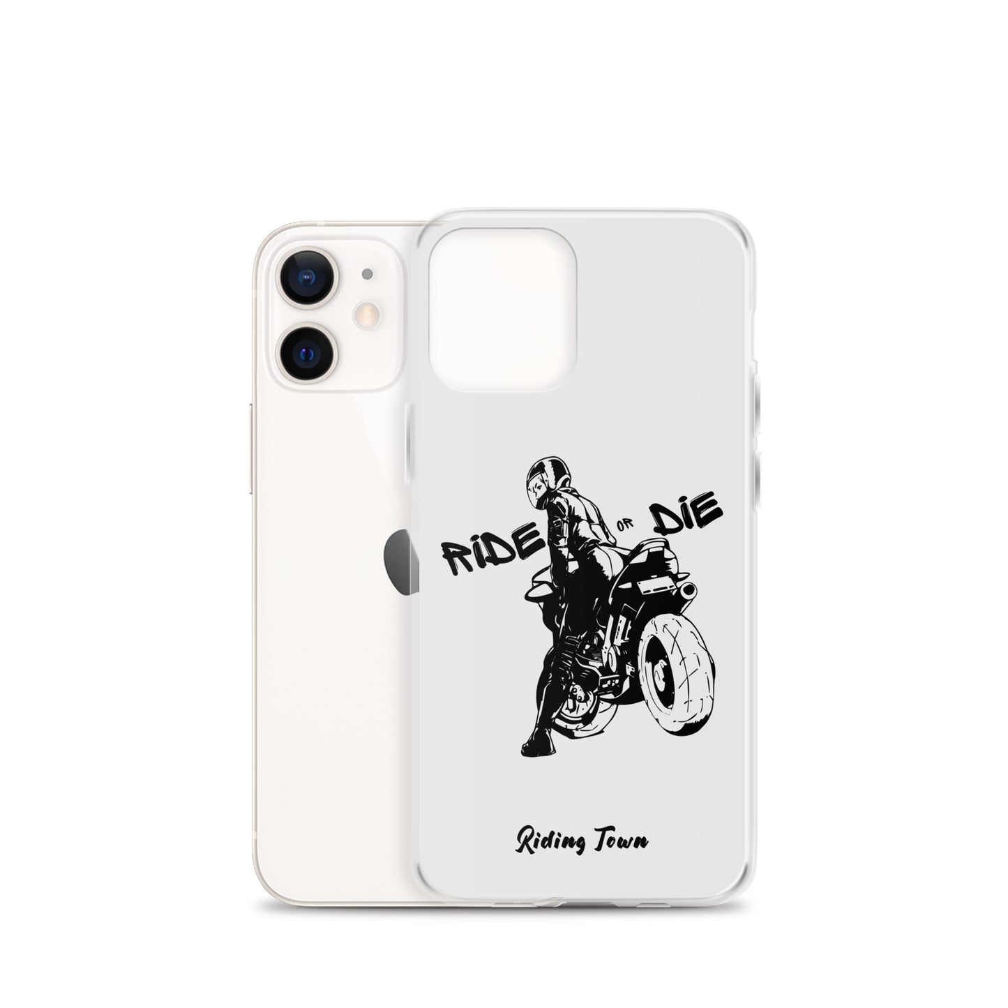 Coque iPhone® - BIKERGIRL- Blanche - Riding Town