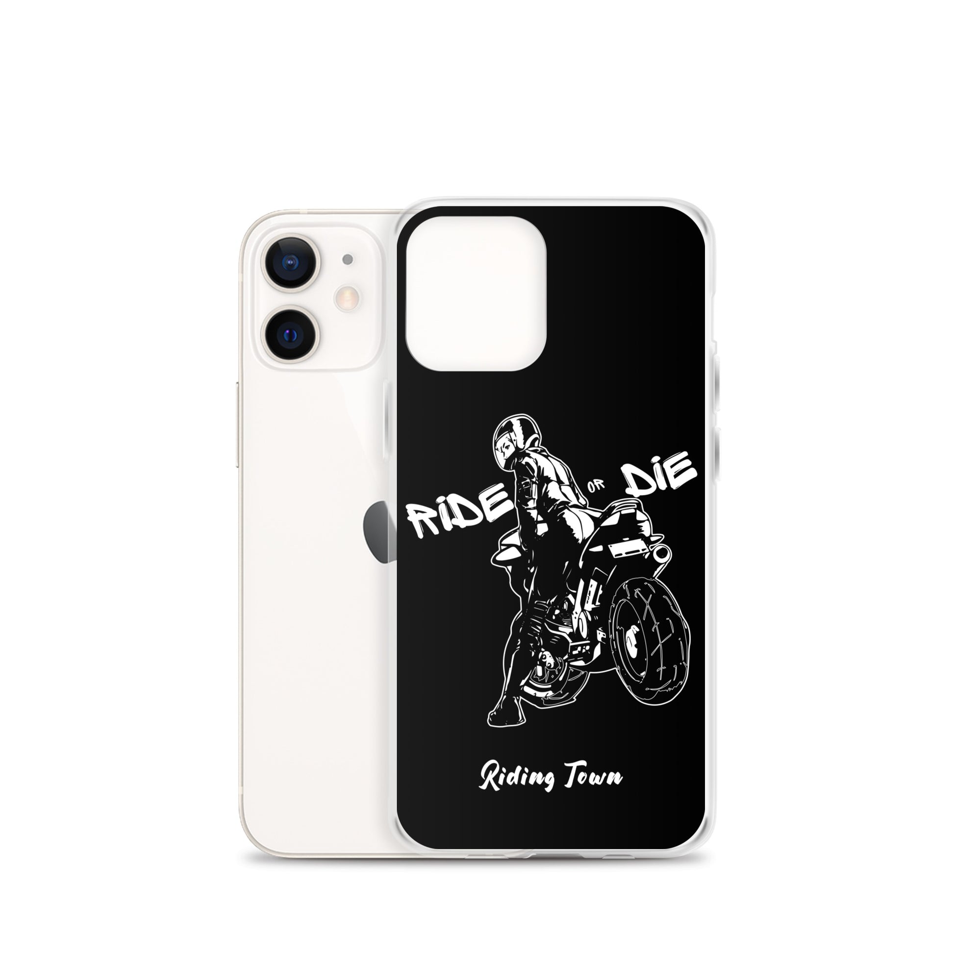 Coque iPhone® - BIKERGIRL- Noire - Riding Town