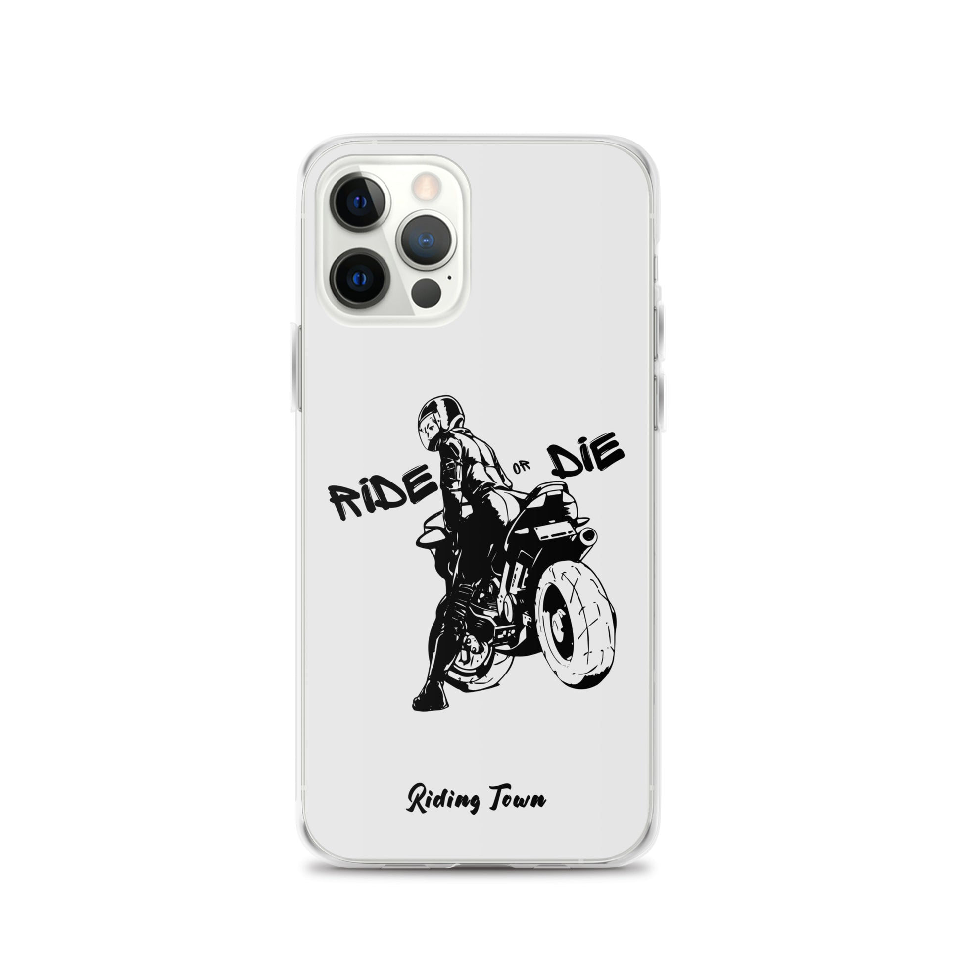 Coque iPhone® - BIKERGIRL- Blanche - Riding Town