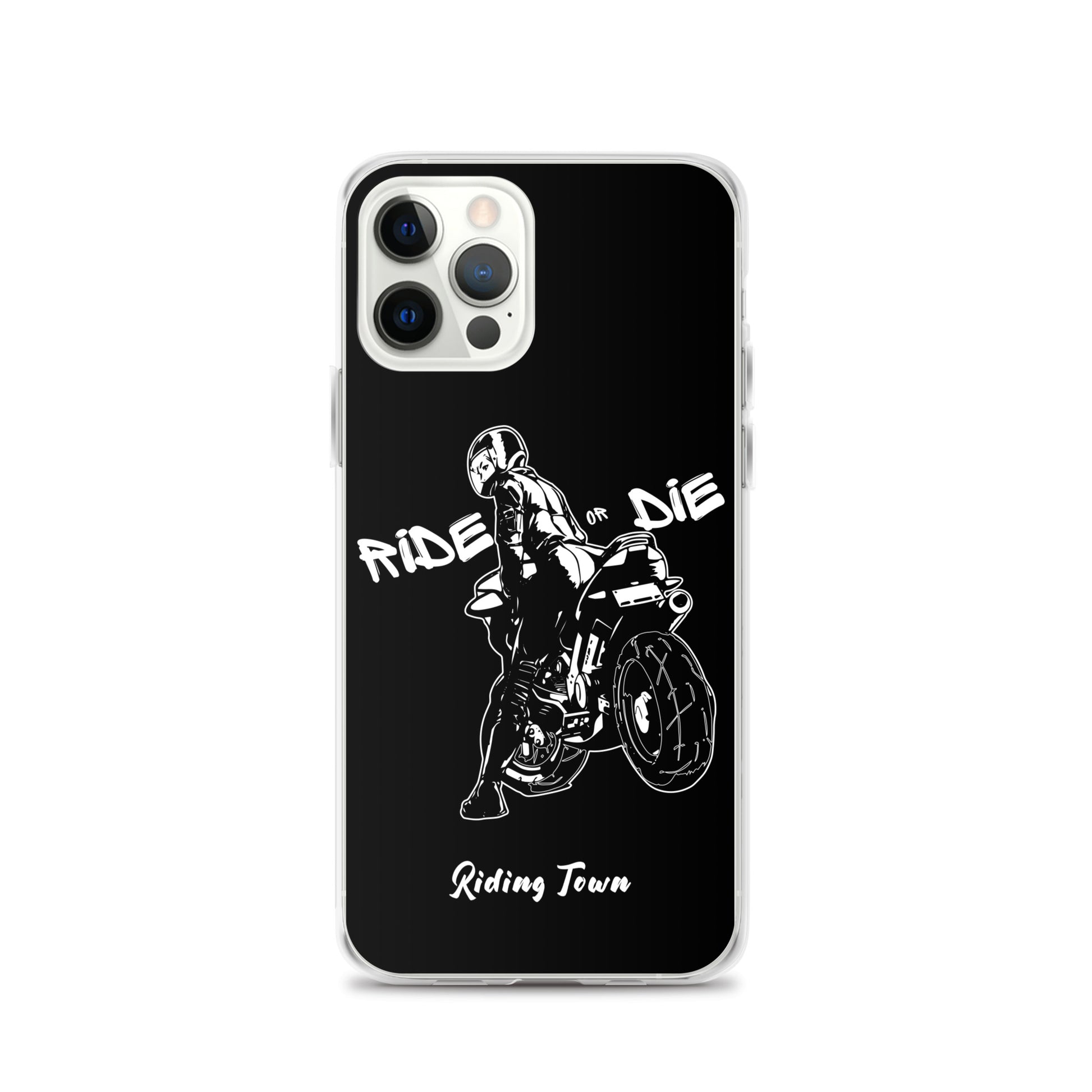 Coque iPhone® - BIKERGIRL- Noire - Riding Town