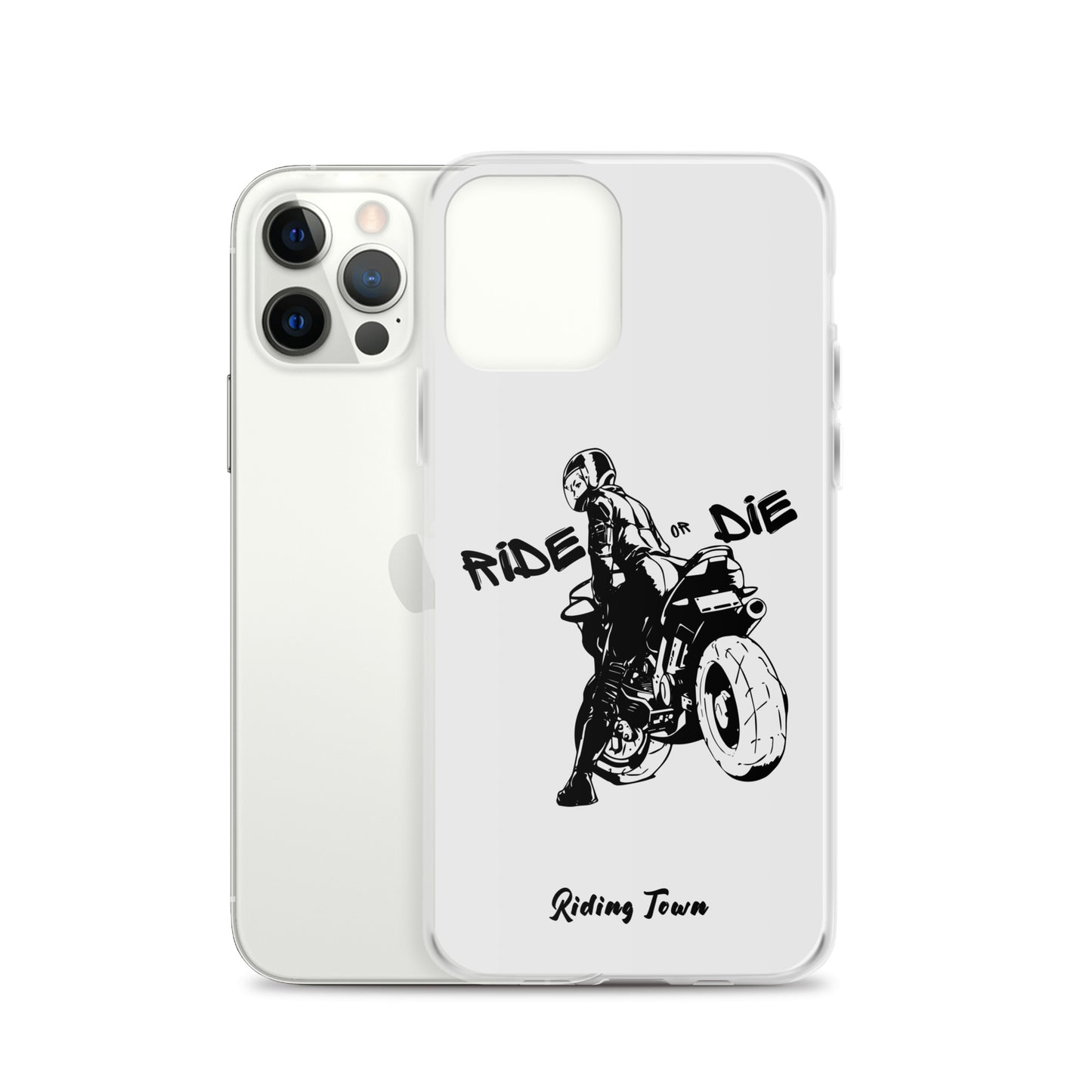 Coque iPhone® - BIKERGIRL- Blanche - Riding Town