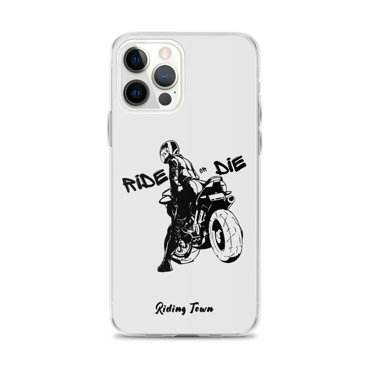 Coque iPhone® - BIKERGIRL- Blanche - Riding Town