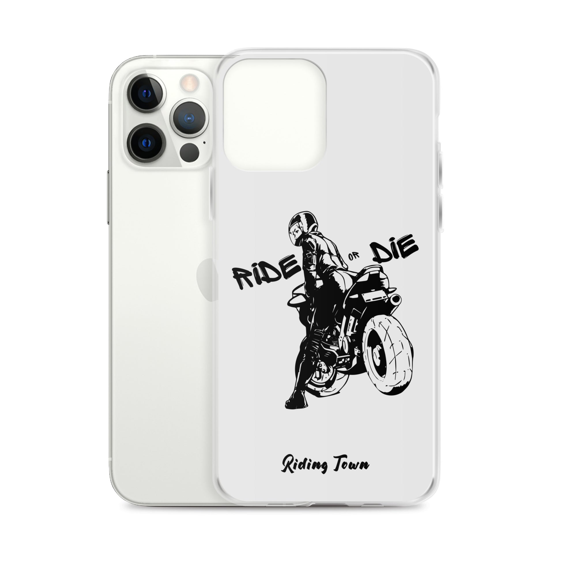 Coque iPhone® - BIKERGIRL- Blanche - Riding Town