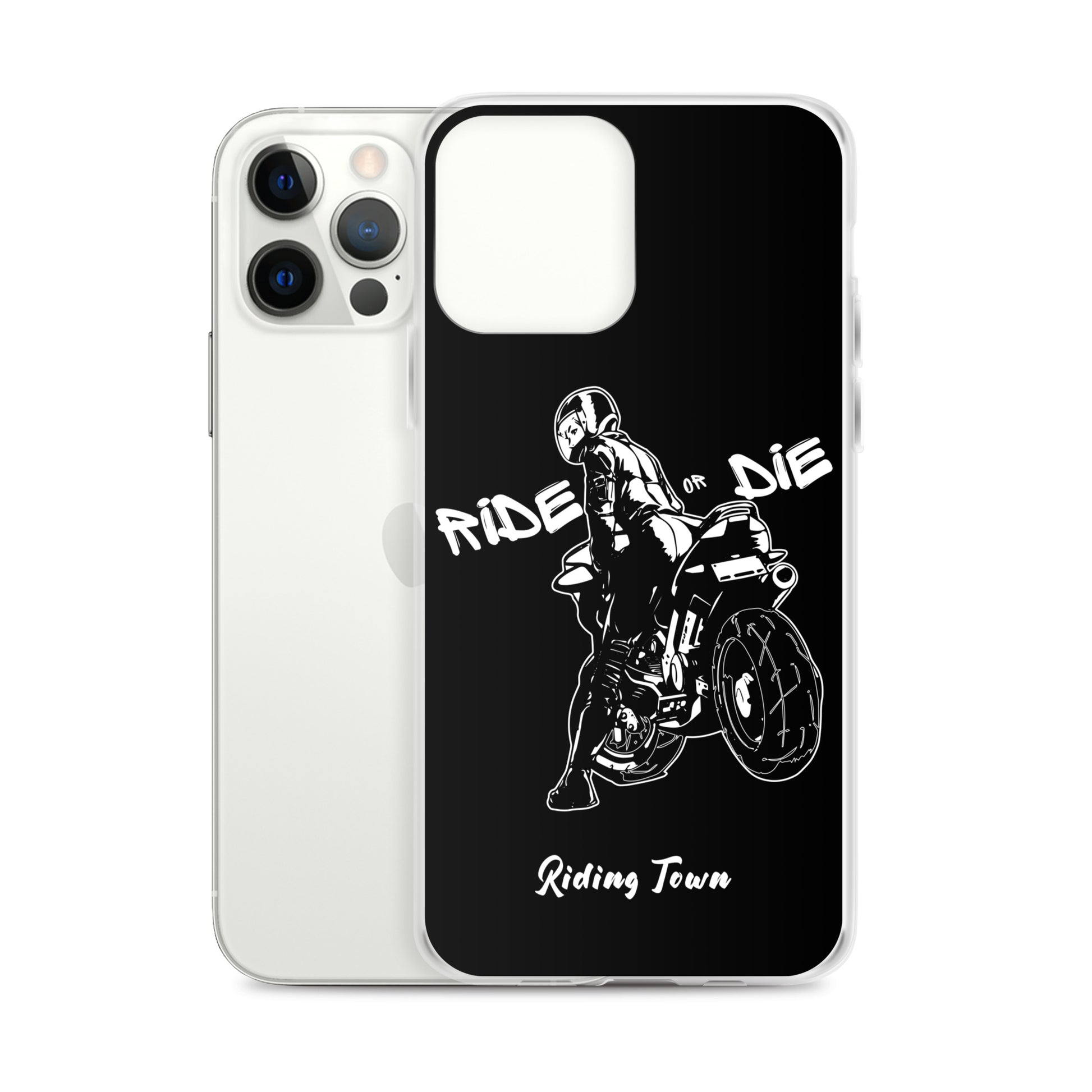 Coque iPhone® - BIKERGIRL- Noire - Riding Town