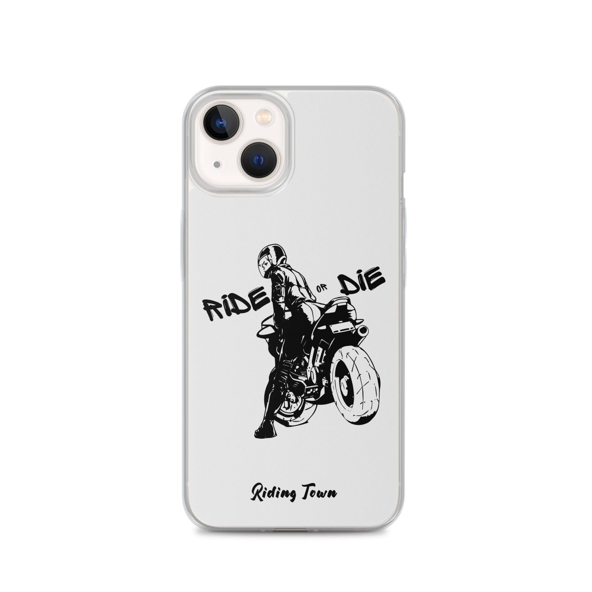 Coque iPhone® - BIKERGIRL- Blanche - Riding Town