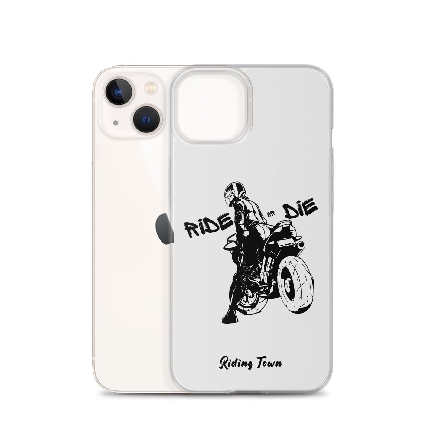 Coque iPhone® - BIKERGIRL- Blanche - Riding Town