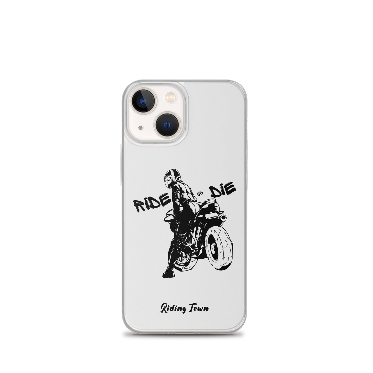 Coque iPhone® - BIKERGIRL- Blanche - Riding Town