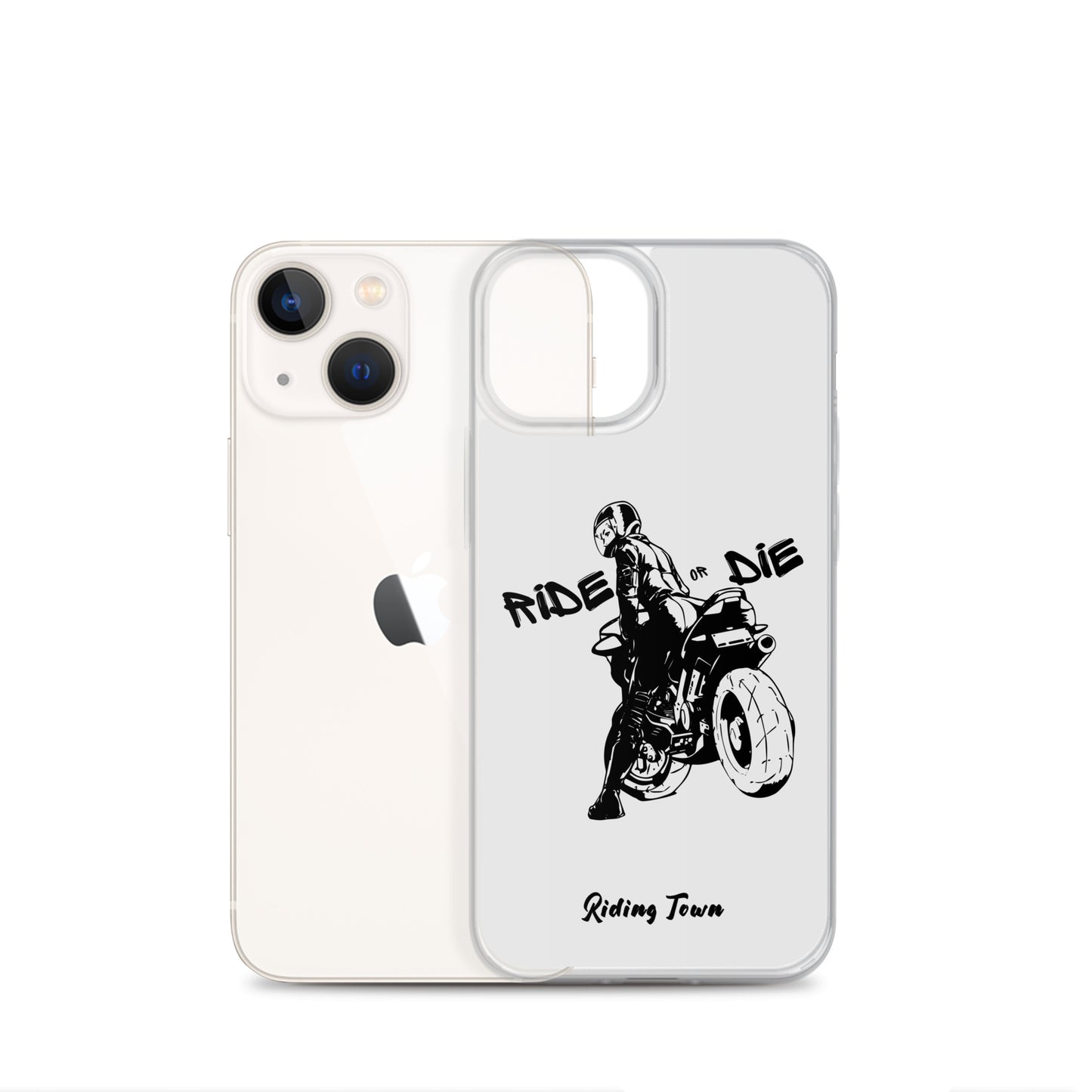 Coque iPhone® - BIKERGIRL- Blanche - Riding Town