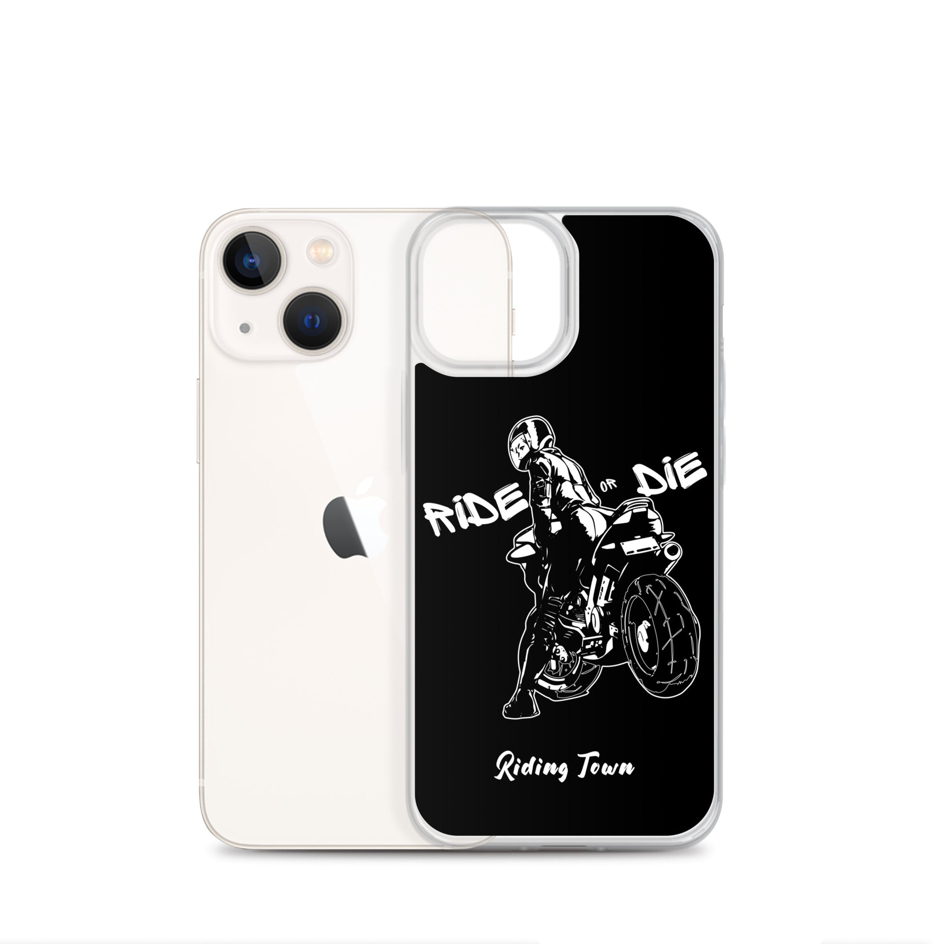 Coque iPhone® - BIKERGIRL- Noire - Riding Town