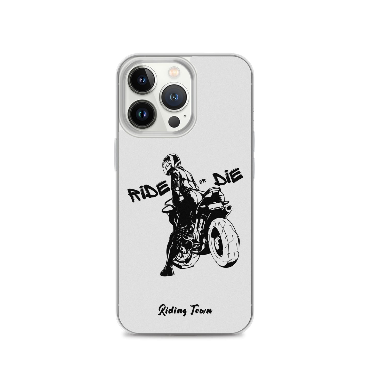 Coque iPhone® - BIKERGIRL- Blanche - Riding Town