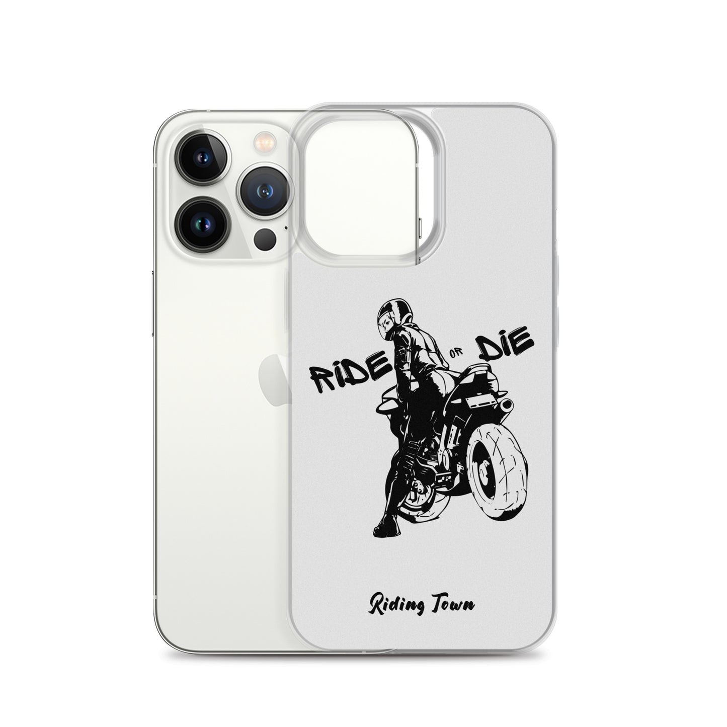 Coque iPhone® - BIKERGIRL- Blanche - Riding Town