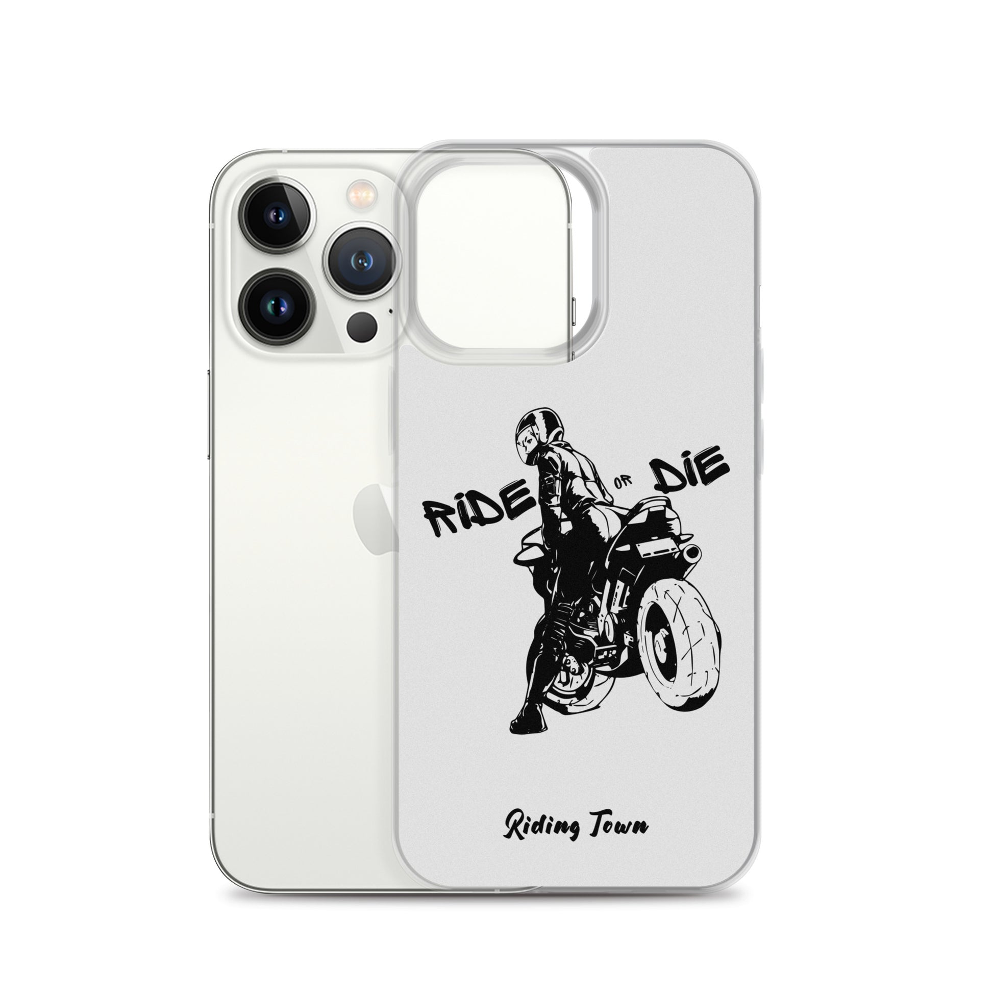 Coque iPhone® - BIKERGIRL- Blanche - Riding Town