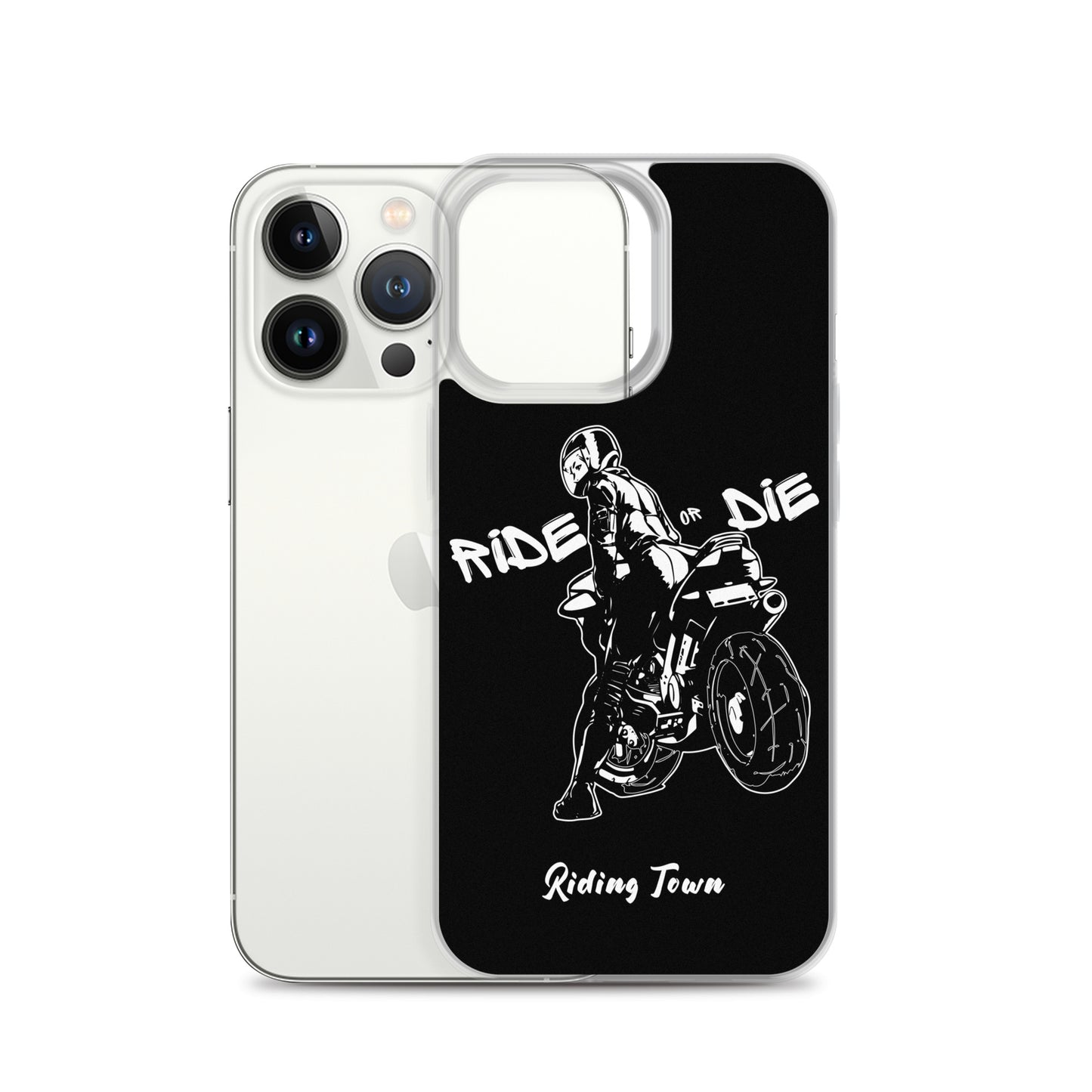 Coque iPhone® - BIKERGIRL- Noire - Riding Town