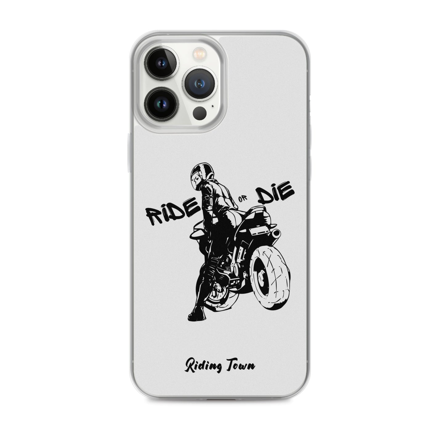 Coque iPhone® - BIKERGIRL- Blanche - Riding Town