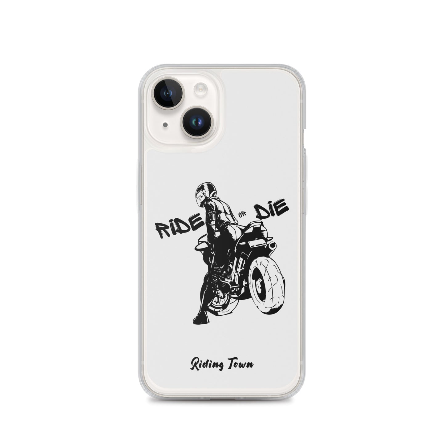 Coque iPhone® - BIKERGIRL- Blanche - Riding Town