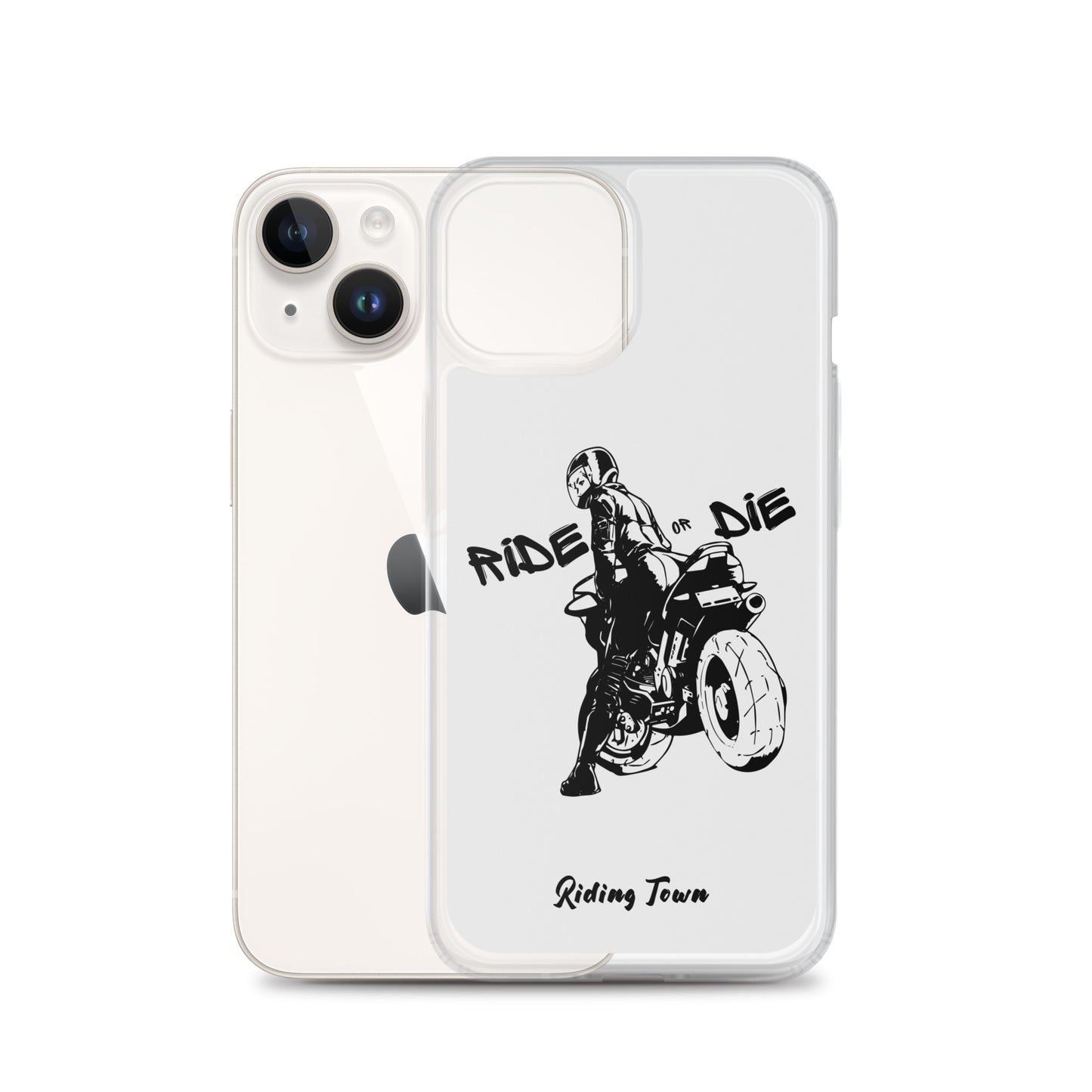 Coque iPhone® - BIKERGIRL- Blanche - Riding Town